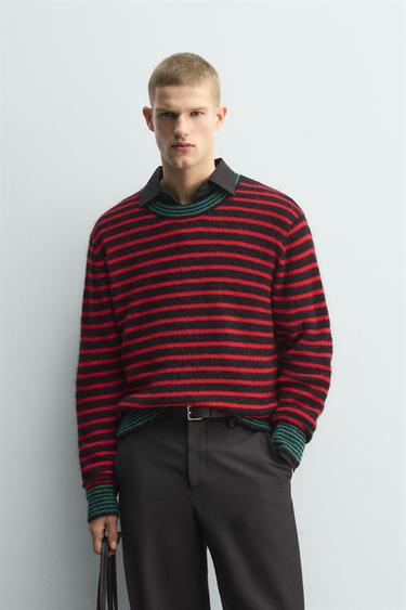 STRIPED JACQUARD JUMPER - Black by Zara