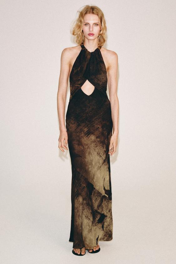ZW COLLECTION PRINTED HALTER NECK DRESS - Multicoloured by Zara - Image 0