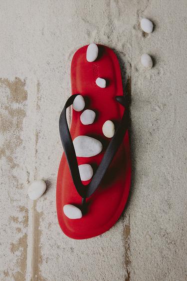 AARON LEVINE X ZARA STRAPPY SANDALS - Red by Zara