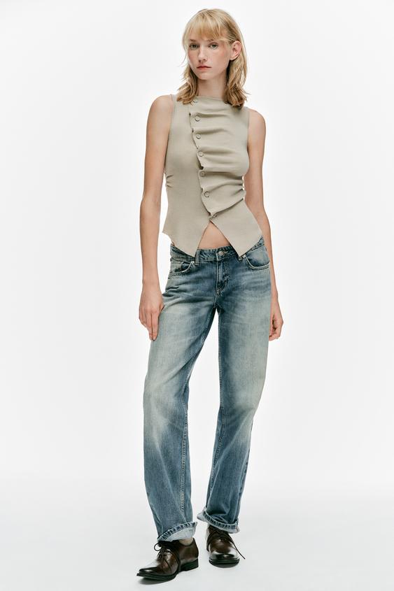 DRAPED KNIT TOP - Sand by Zara - Image 0