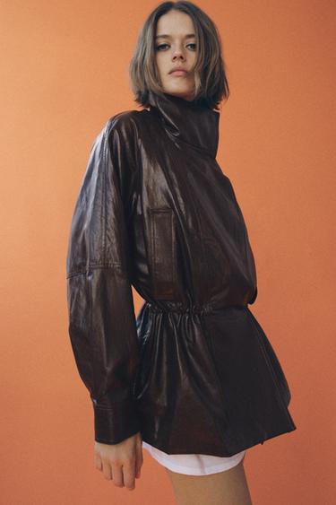ZW COLLECTION FAUX LEATHER JACKET - Brown by Zara