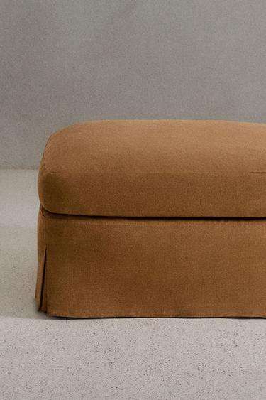 FOOTSTOOL 01 LINEN COVER - Mustard by Zara