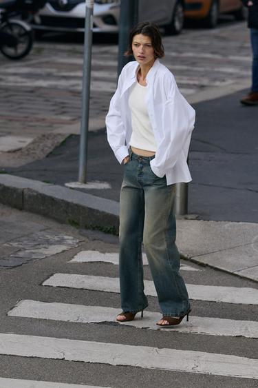 Z1975 STRAIGHT LOOSE FIT MID-WAIST JEANS - Indigo by Zara