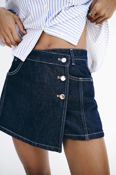 Z1975 WRAP DENIM SKORT - Blue by Zara