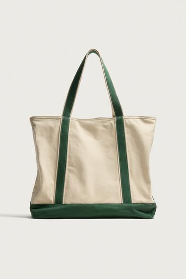 FABRIC TOTE BAG - Ecru White by Zara