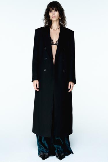 VELVET WIDE-LEG TROUSERS - Duck green by Zara