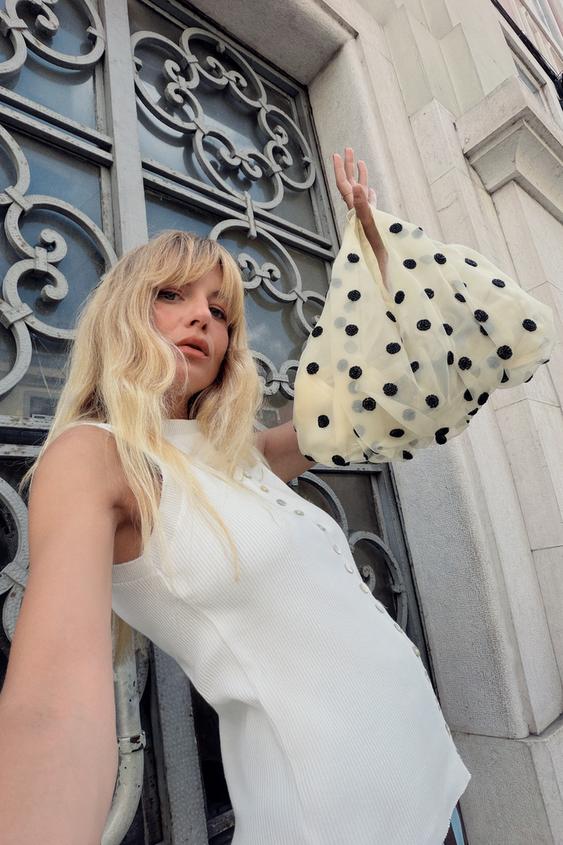 MESH BEAD HANDBAG - white by Zara - Image 0