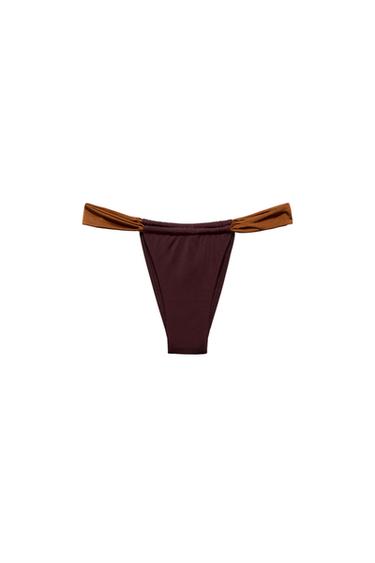 COMBINED CURTAIN BIKINI BOTTOMS - Brown by Zara