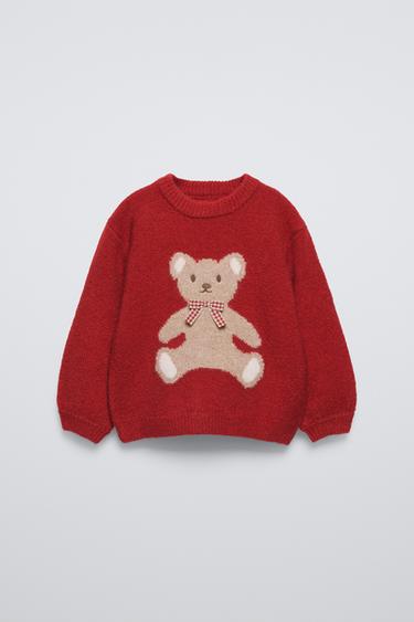 BEAR KNIT SWEATER - Red by Zara - Image 0
