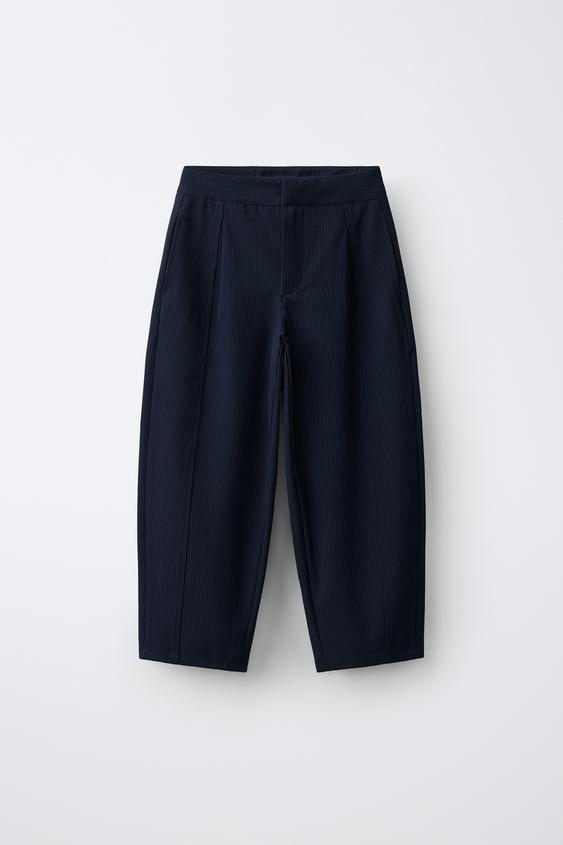 STRIPED BALLOON TROUSERS - Navy blue by Zara - Image 0