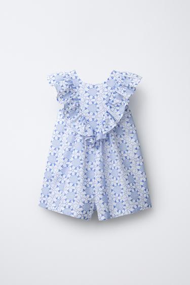 EMBROIDERED SHORT PLAYSUIT - Blue by Zara