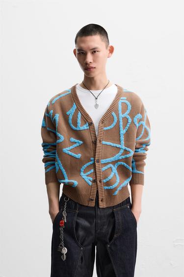 STROKE JACQUARD CARDIGAN X ANDERSSON BELL - camel by Zara