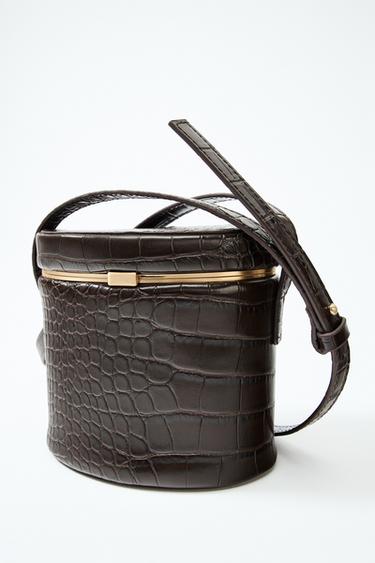EMBOSSED RIGID BAG - Brown by Zara