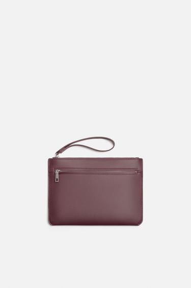 PLAIN CLUTCH BAG - Burgundy Red by Zara - Image 0