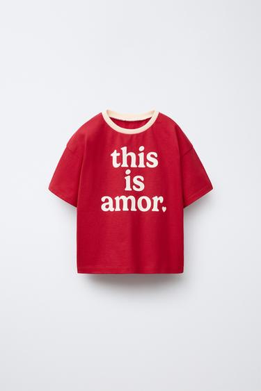 SLOGAN PRINT T-SHIRT - Red by Zara - Image 0