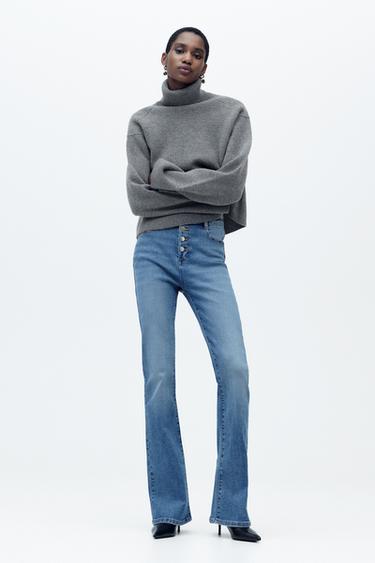 Z1975 FLARED HIGH-WAIST JEANS - Mid-blue by Zara