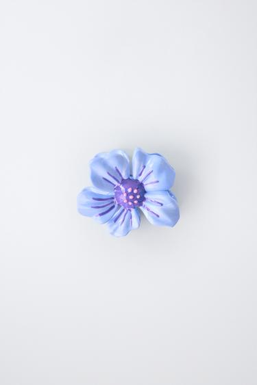 FLOWER-SHAPED HAIR CLIP - Light blue by Zara
