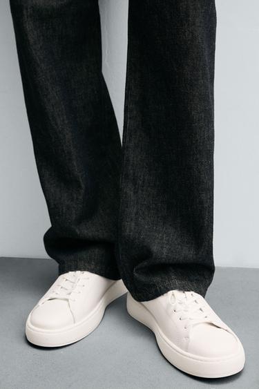 CHUNKY LEATHER TRAINERS - White by Zara