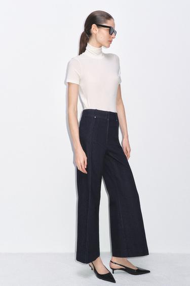 ZW COLLECTION WIDE-LEG HIGH-WAIST JEANS - Blue by Zara
