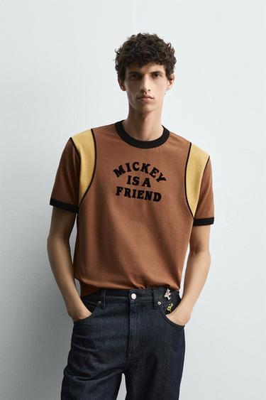 CONTRAST SLOGAN T-SHIRT HARRY LAMBERT FOR ZARA X DISNEY - Brown by Zara