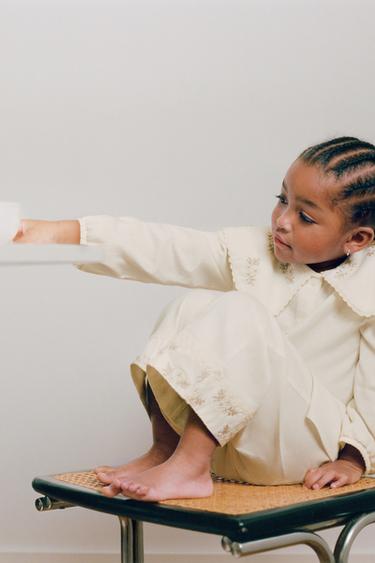 2-6 YEARS / EMBROIDERED FLOWER PYJAMAS - Ecru by Zara