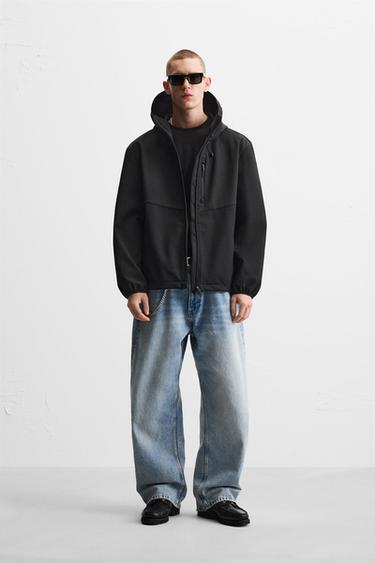 TECHNICAL HOODED JACKET - Black by Zara - Image 0