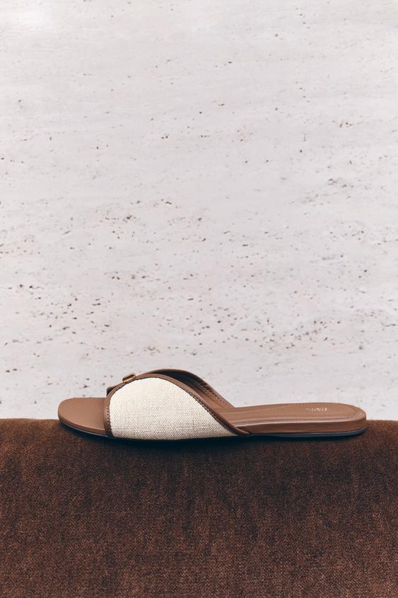 FLAT SANDALS WITH METAL DETAIL - Multicoloured by Zara - Image 0