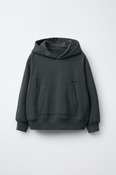 EMBROIDERED HOODIE - Anthracite grey by Zara