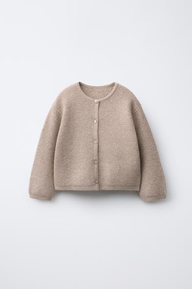 BASIC KNIT CARDIGAN - Sand / Marl by Zara