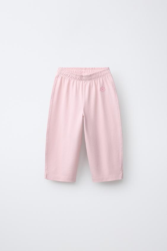 WIDE-LEG PIQUÉ TROUSERS - Light pink by Zara - Image 0