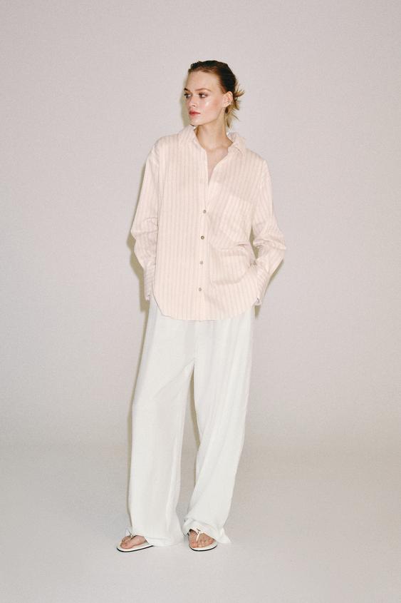 ZW COLLECTION STRIPED SHIRT - Pink / White by Zara - Image 0