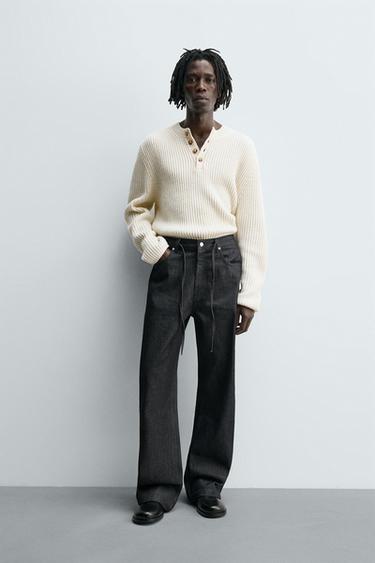 RELAXED FLARE FIT JEANS - Indigo by Zara