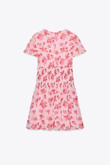 SHORT FLORAL PRINT DRESS - Pinks by Zara