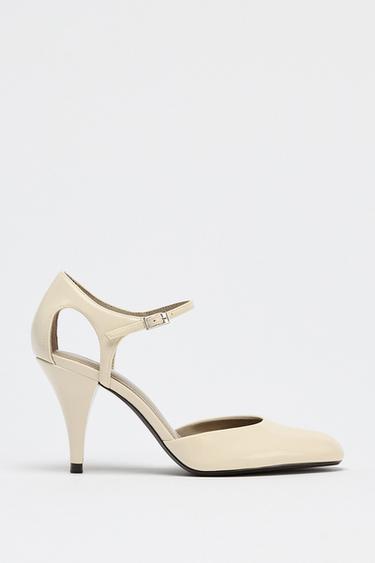 HEELED SHOES WITH STRAP - Ecru White by Zara