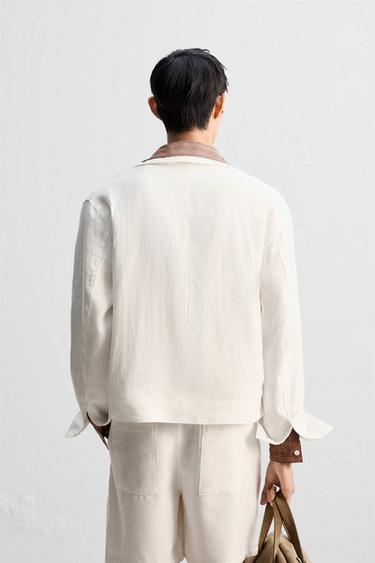 100% LINEN JACKET - White by Zara