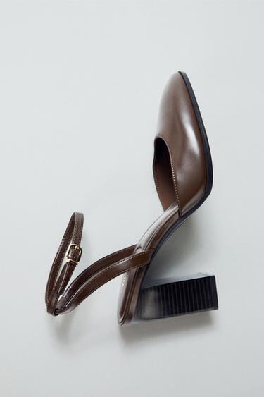 BLOCK HEEL SHOES - Brown by Zara
