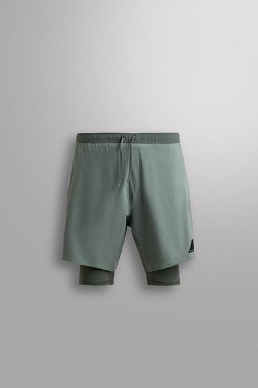 2-IN-1 TRAINING SHORTS - washed green by Zara