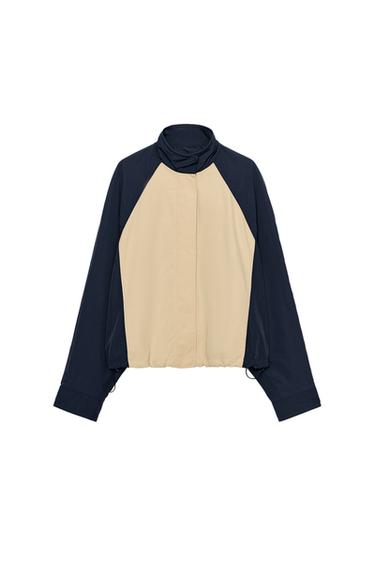 TECHNICAL CONTRAST JACKET - Beige / Navy by Zara