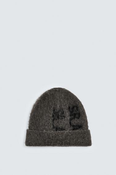 SR_A LOGO BEANIE - Brown / Taupe by Zara