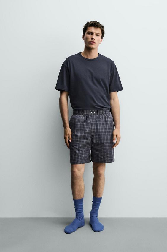 COMBINED CHECK BERMUDA PYJAMA SET - Navy blue by Zara - Image 0