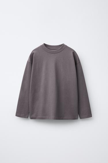 BASIC MEDIUM WEIGHT T-SHIRT - Dark mauve by Zara
