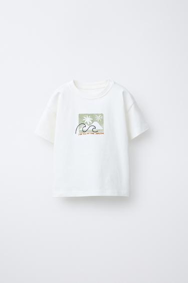PRINTED AND EMBROIDERED T-SHIRT - White by Zara - Image 0