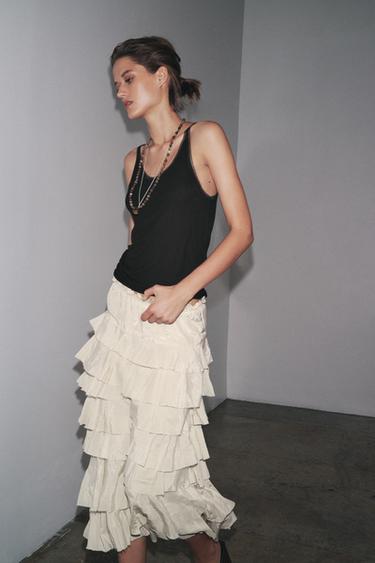 TULLE COMBINATION T-SHIRT - Black by Zara