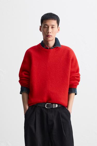 TEXTURED SWEATER - Red by Zara