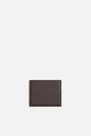 LEATHER WALLET - Brown by Zara