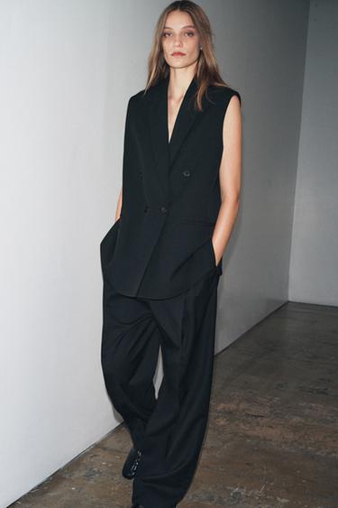 ZW COLLECTION OVERSIZE DOUBLE-BREASTED WAISTCOAT - Black by Zara - Image 0