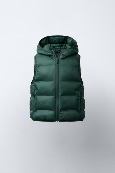 ULTRALIGHT WATER-REPELLENT GILET - Green by Zara
