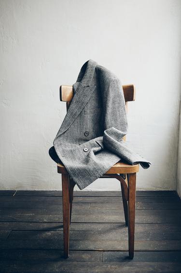 HERRINGBONE WOOL BLEND SUIT BLAZER - Grey by Zara