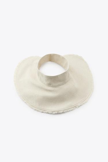 FRAYED LINEN BLEND VISOR - Light beige by Zara