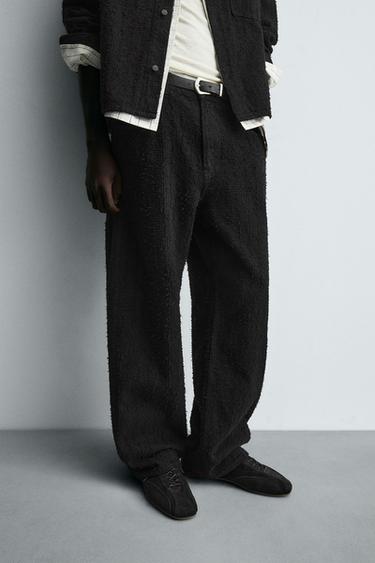 RELAXED FIT JEANS TEXTURE - Black by Zara